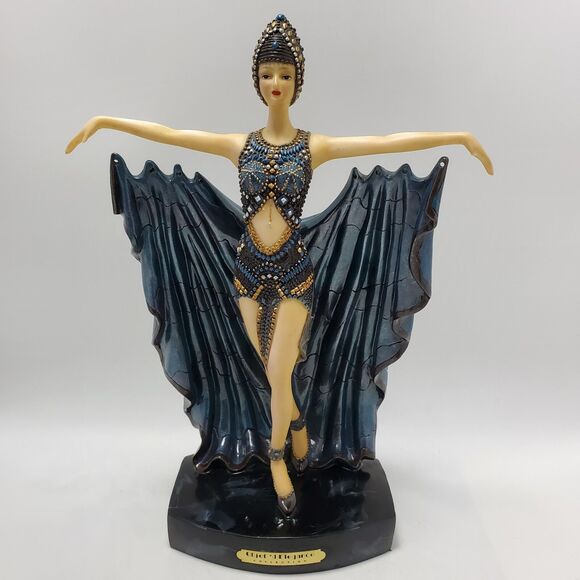 Seven Veils Dancer Alabastrite Statue Objet 'd Elegance Collection 14x11 Inches - Picture 1 of 12